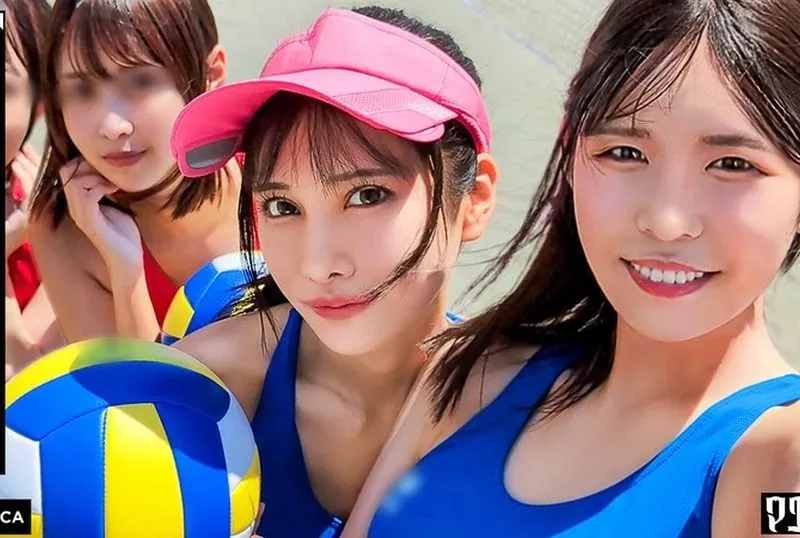 [VRNC-065] After beach play comes the real action! Creampie sex with 4 super erotic uniform girls! Ver. Mii Mikana & Asaumi Nana