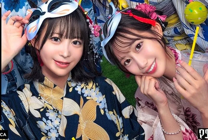 [VRNC-069] Picking up yukata beauties at the summer festival! After getting hyped up and exhausted, men swarm their tired bodies for group sex!? Ver. Natsuzora Rika & Tenma Yui