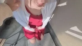 FC2-PPV-1619923 1800pt → 900pt [Gonzo] Pies on the veranda without worrying about the construction in the blue sky to a fair-skinned beautiful wife with bristles