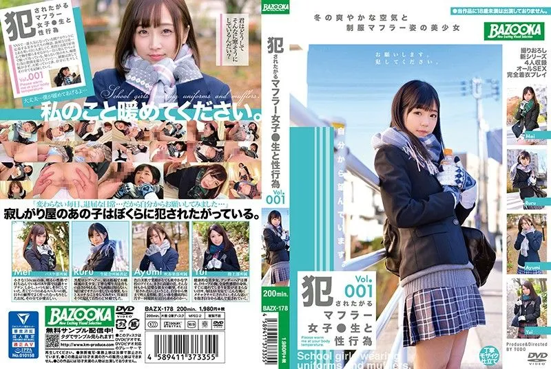 [BAZX-178] Sexual Acts With Sch**lgirls In Scarves Who Want To Get R*ped vol. 001